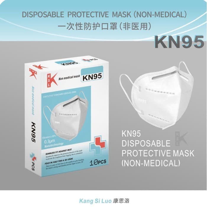 MASKER N95 / MASKER KN95 ORIGINAL MASKER - KSL ISI 10PC