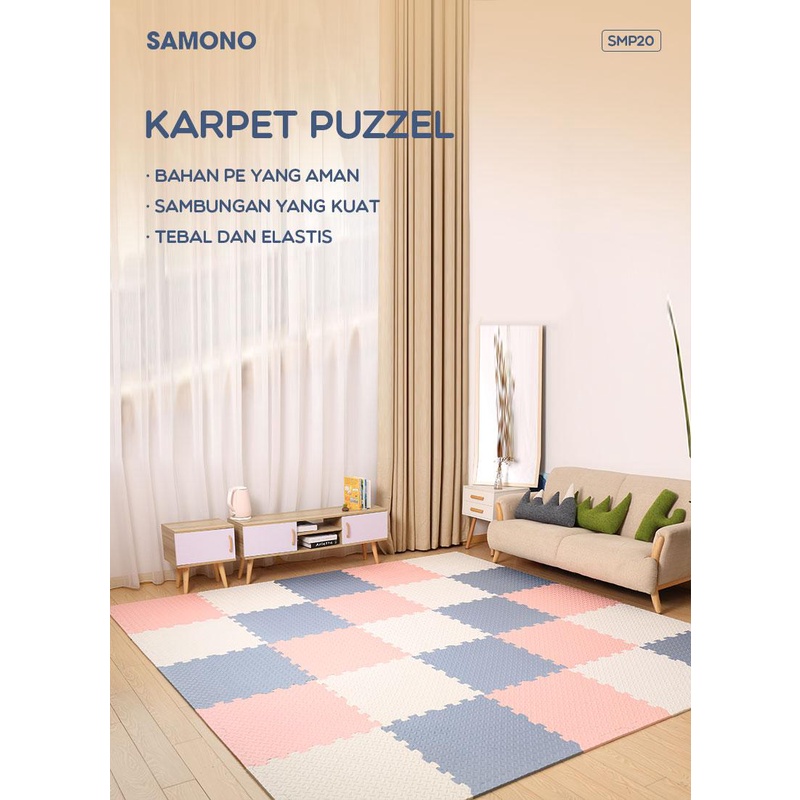 Samono 30x30CM Matras Puzzle Lantai Evafoam Tebal dan Elastis Alas Lantai Karpet Anak Playmat SMP20 ORIGINAL