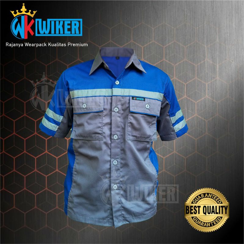 Baju Kerja Lengan Pendek Abu Benhur //Wearpack Kerja Lengan Pendek