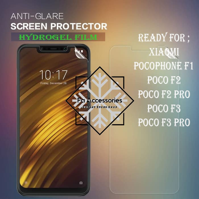 FA ANTI GORES JELLY HYDROGEL XIAOMI POCOPHONE POCO F1 F2 F3 F2PRO F3PRO F4 F4GT F5 F5PRO GT PRO FULL SCREEN PROTECTOR SHOCK