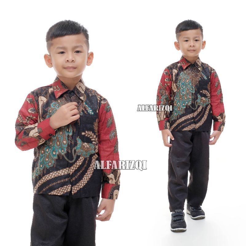 (BISA COD) KEMEJA BATIK ANAK COWOK LENGAN PANJANG//BAJU BATIK ANAK COWOK//BATIK ANAK LAKI LAKI// KEMEJA ANAK MODERN