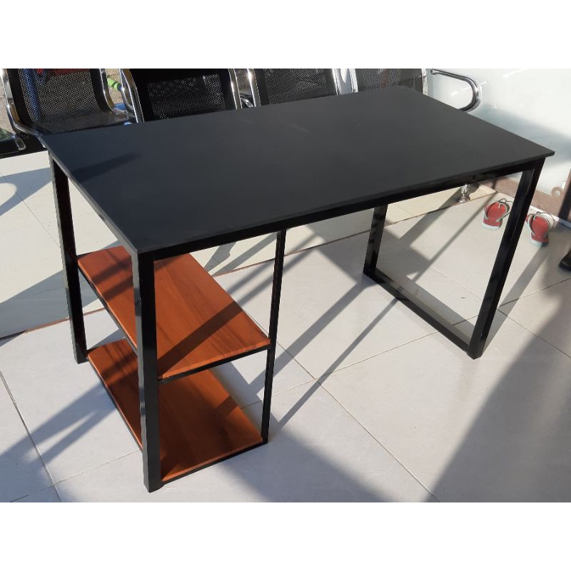 Meja Kerja ukuran 60x120 tinggi 72cm Modern 2 rak samping/meja belajar/meja komputer/Minimalis/ koko