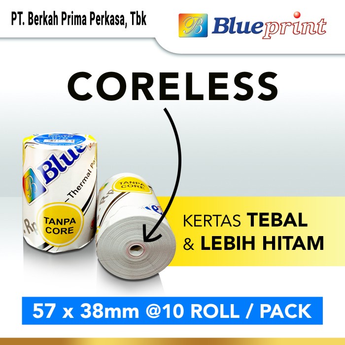 

(BISA COD) Kertas Thermal / Kasir / Struk PPOB BLUEPRINT 57x38 1 Pack Isi 10 Roll