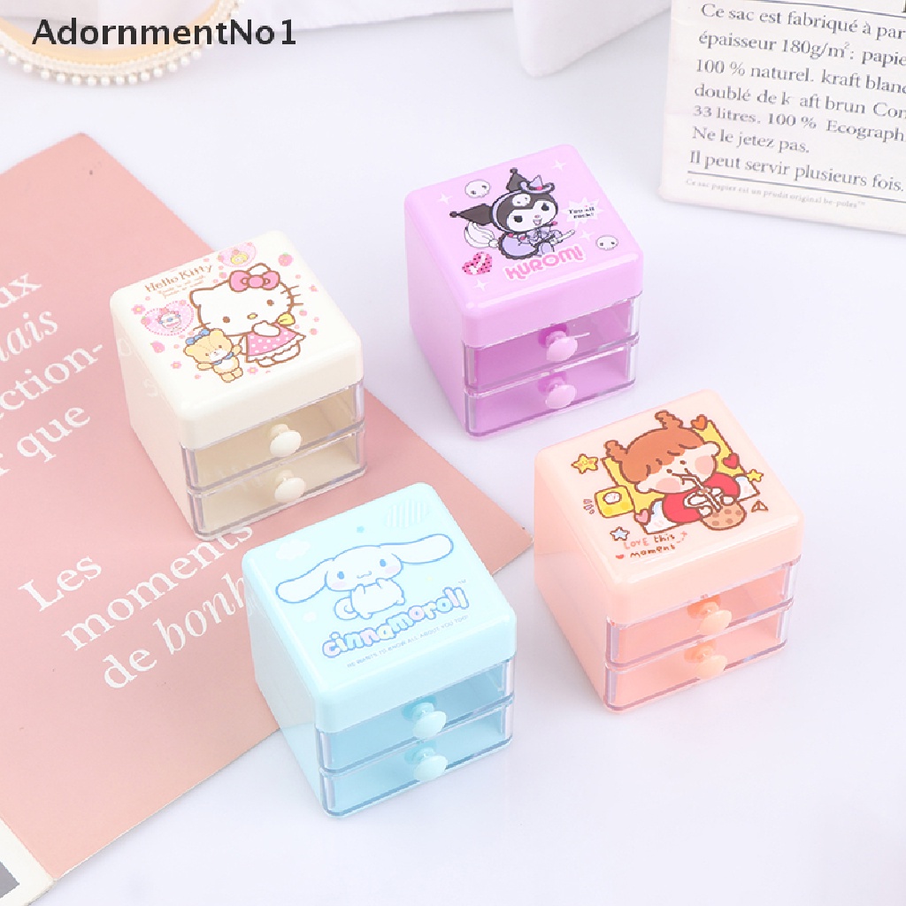 (AdornmentNo1) Kotak Laci Dua Lapis Penyimpanan / Organizer Motif Anime Untuk Aksesoris Meja