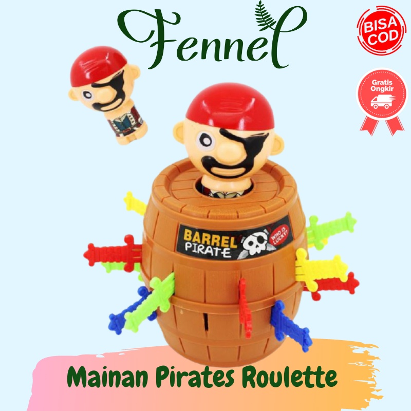 Mainan Barrel Pirates Roulette Lucky Barrel Running Man Game YF555