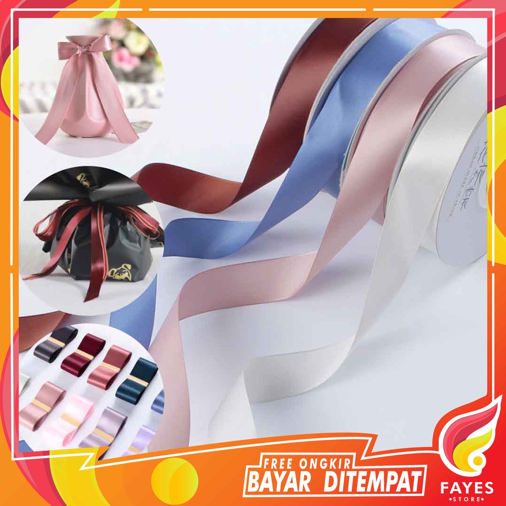 

FAYES COD Pita Satin Kado / Pita Flower Wrapping Kombinasi 2 Warna Waterproof Pita Kertas Kado Gift Buket Bunga KB06