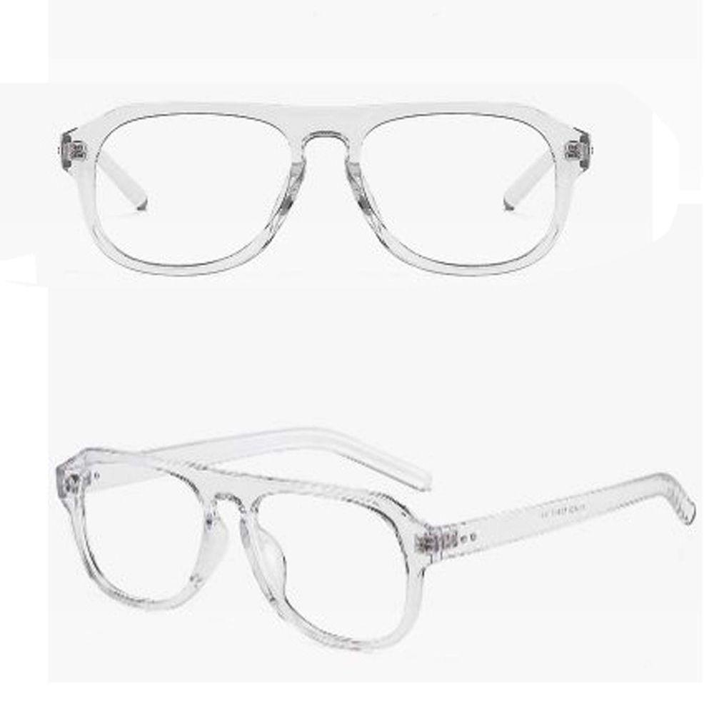 Mxbeauty Kacamata Anti Blue Light Pria Wanita Transparan Fashion Vintage Polygon Frame Eyewear