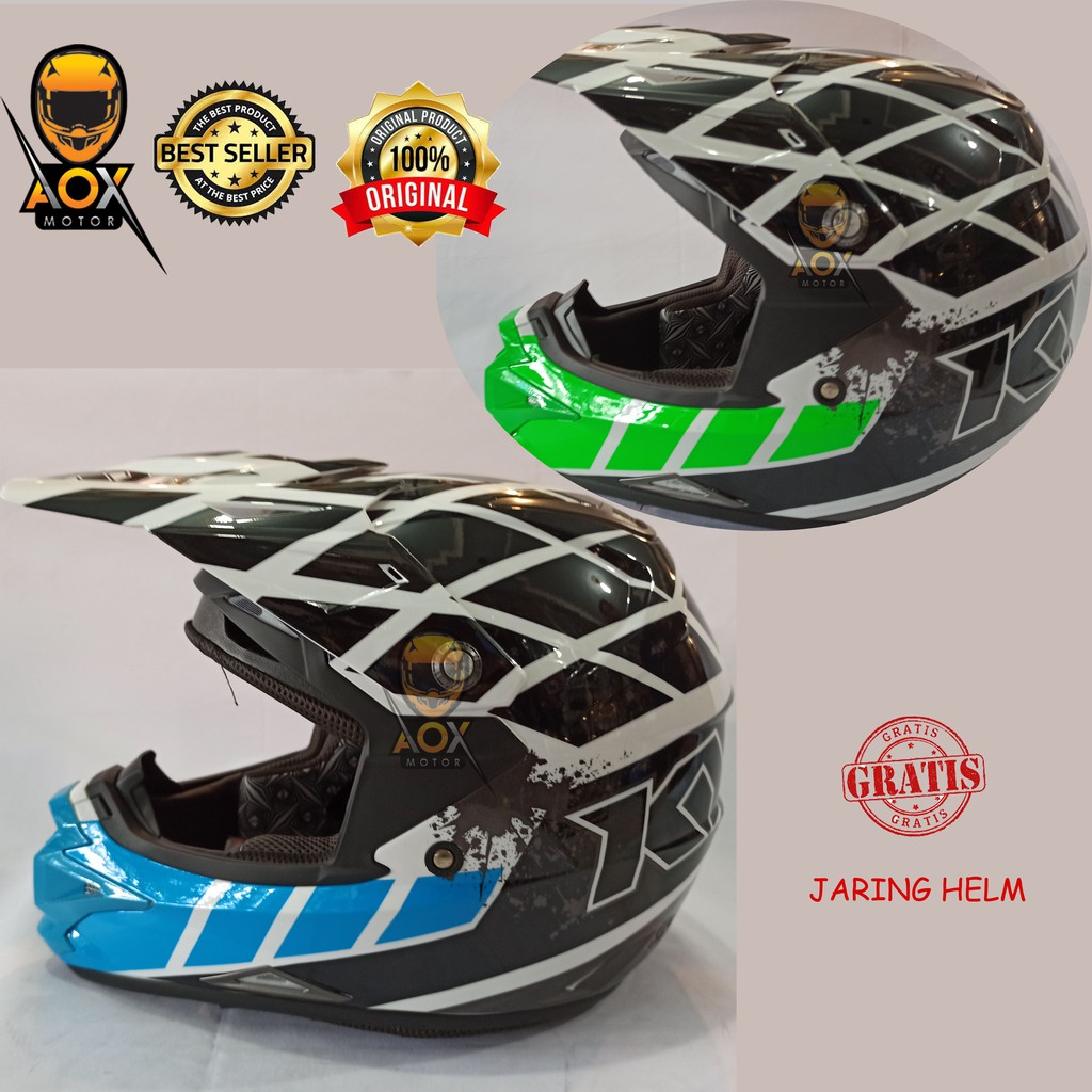 Helm KYT Cross Over Net (Ongkir 2kg), GRATIS Jaring Helm