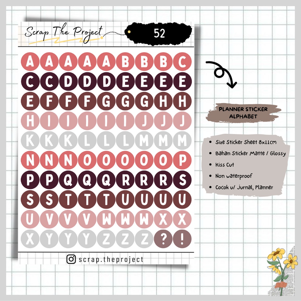 

STICKER PLANNER JOURNAL / STICKER ALPHABET / STP - 52