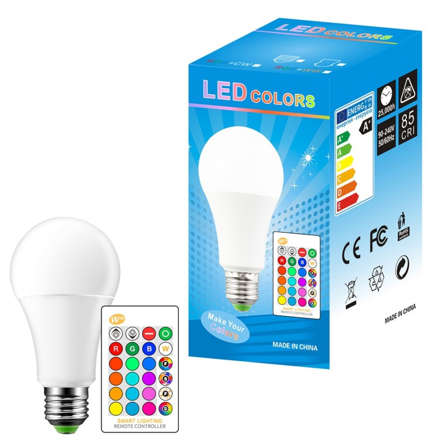 BONDA Lampu Bohlam LED RGB Dengan Remote Control E27 5W 5 Watt