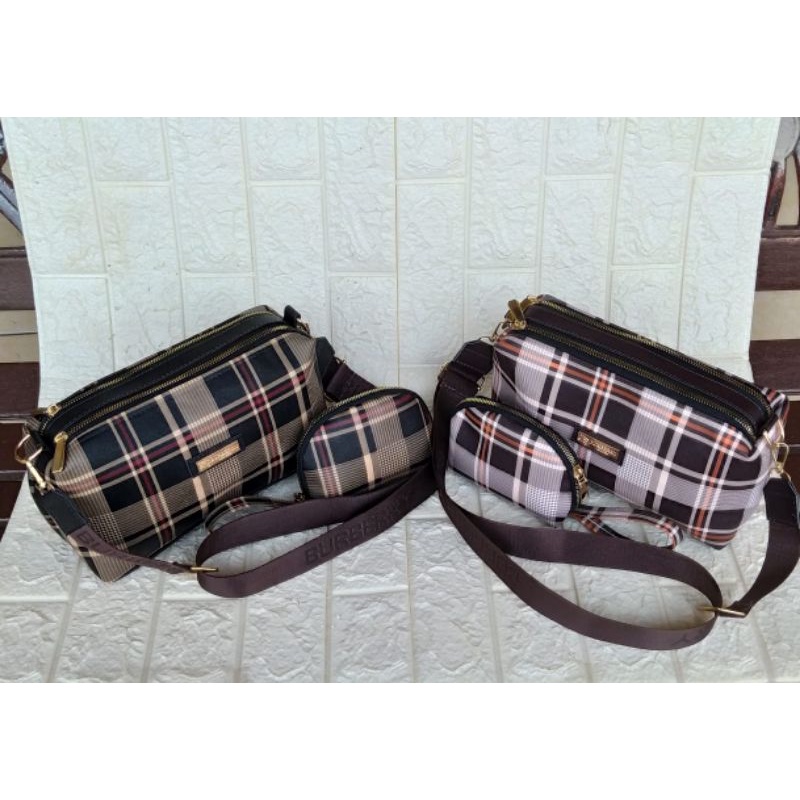 TAS BLUEBERRY 2 RUANG RESLETING BONUS DOMPET MINI