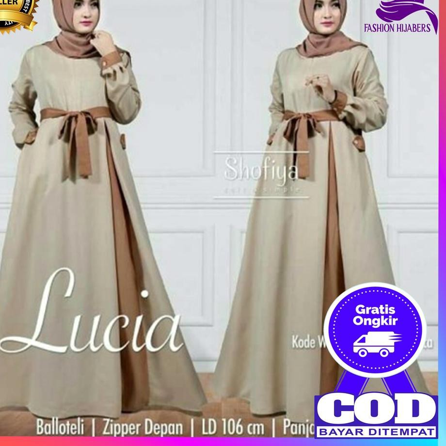 Bagus Banget.. Baju Gamis Remaja Terbaru 2021 Gamis Sar i Syari Remaja Wanita Kekinian Lucia Premium