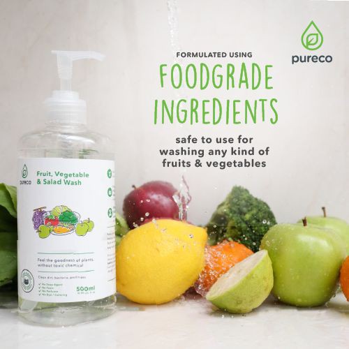 PURECO FRUIT , VEGETABLE &amp; SALAD WASH 500ML