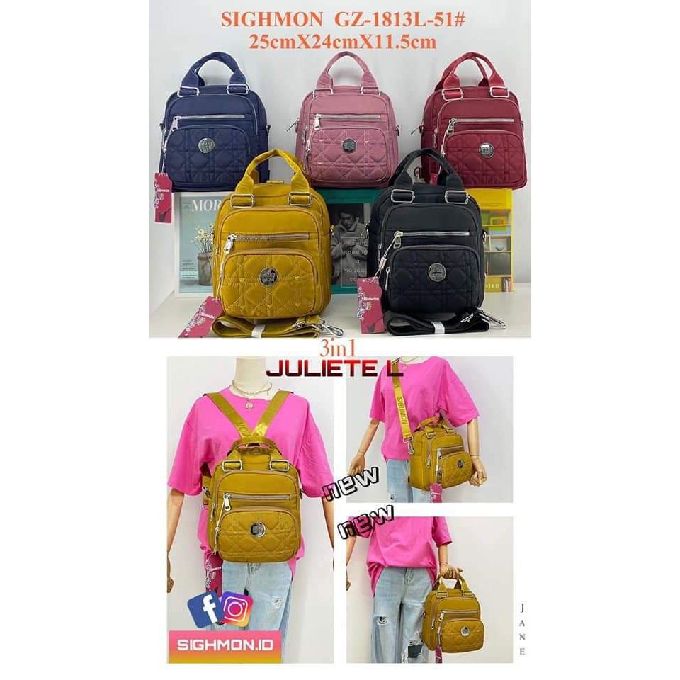 Tas Ransel Multifungsi Sighmon 1813L-40 Bahan Kanvas Terbaru.!!!! Tas Wanita Tas Ransel Wanita Tas Sighmon ORI BISA BAYAR DITEMPAT!!!!