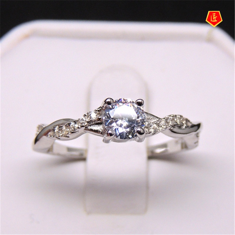 [Ready Stock]Simple Fashion 925 Silver Inlaid Diamond Ring