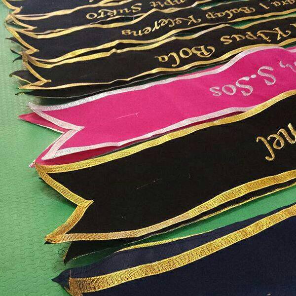 [KODE 5579] []Slempang Selempang Sash Wisuda Bludru Bordir