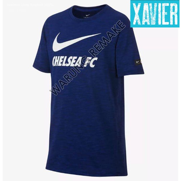 Kaos Tshirt Baju Combed 30S Distro NiKE CHELSEA FC SWOOSH polos custom indonesia cisc pria wanita