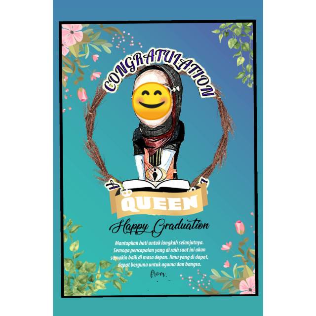 Desain foto karikatur wisuda