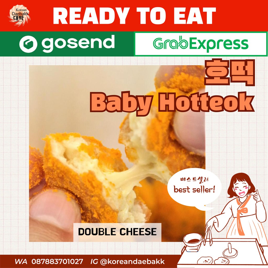 

READY TO EAT DOUBLE CHEESE BABY HOTTEOK KHUSUS SAMEDAY/INSTANT