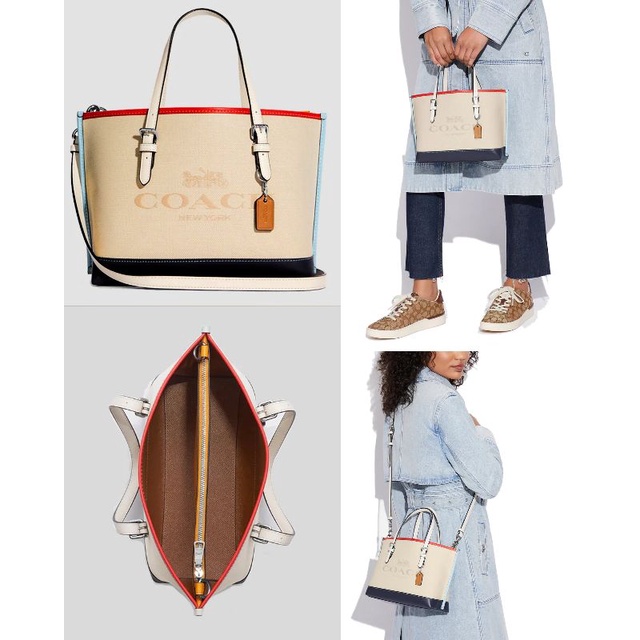 Coach Mollie Tote 25 In Colorblock Natural Multi CB651