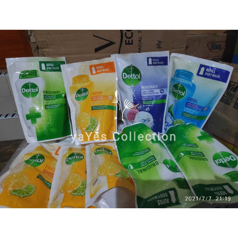 Dettol Bodywash 410 Refil Fresh Original Cool Invigorate body wash 250ml Gold sabun mandi cair detol