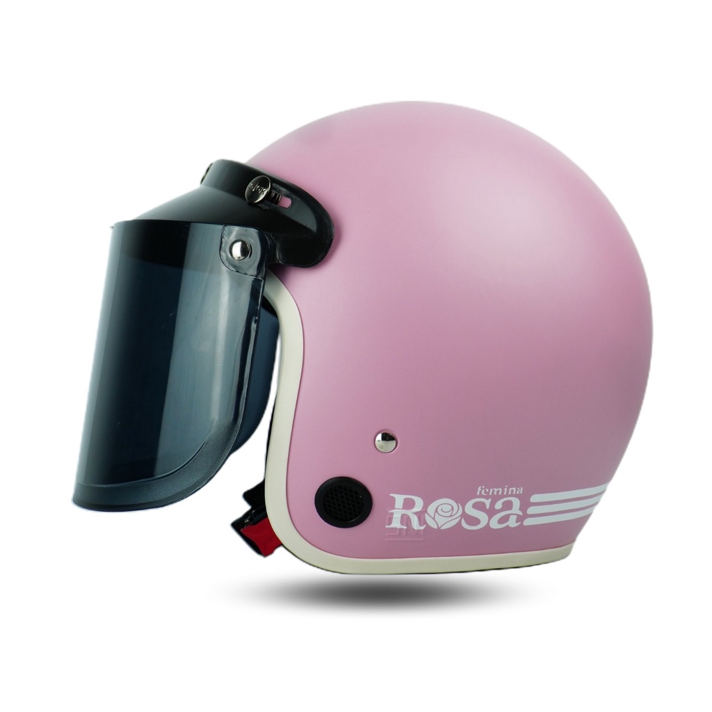 Helm Bogo Dewasa Wanita Pria Cewek Cowok Motor Sni Helem Retro Klasic Classic Cod Warna Pastel Pink