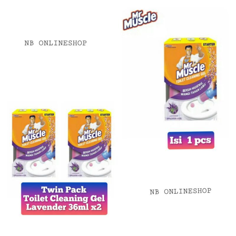 Mr Muscle Toilet Cleaning Gel Starter Lavender 36 Ml
