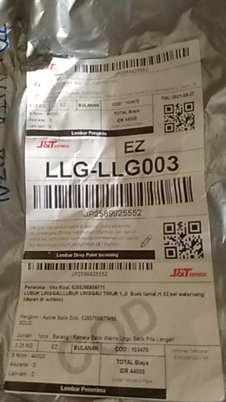 Kemeja Batik Warna Ungu Batik Pria Lengan Panjang/pendek Bahan Katun Batik Full Furing Kencono Ungu