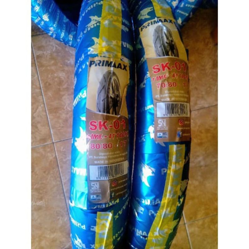 satu set ban primax donat 70/80 ring 17 & 80/80 ring 17 sk 01 ( dapat dua ban )