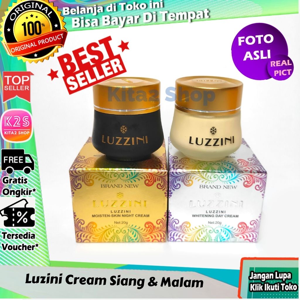 ( BISA COD ) Luzzini Day & Night Cream Original Cream Siang & Malam Bisa COD Bayar Di Tempat K2S