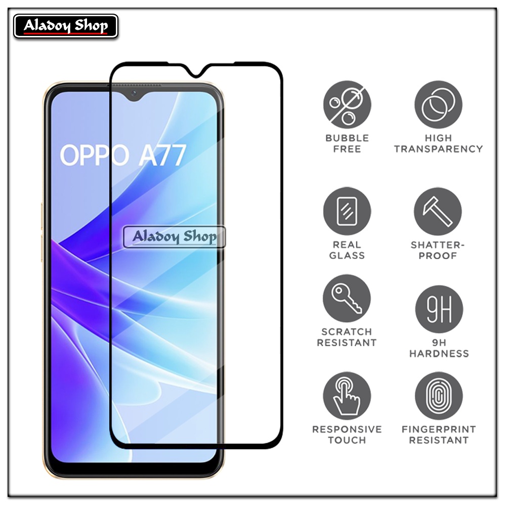 PAKET Tempered Glass Layar Oppo A77 4G / Oppo A77S 4G 2022 Free Tempered Glass Camera