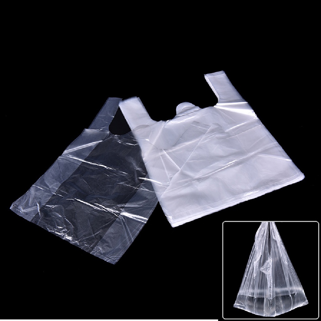 # Alat Rumah Tangga # 46pcs 15x23cm Kantong Plastik Belanja Supermarket Dengan Gagang