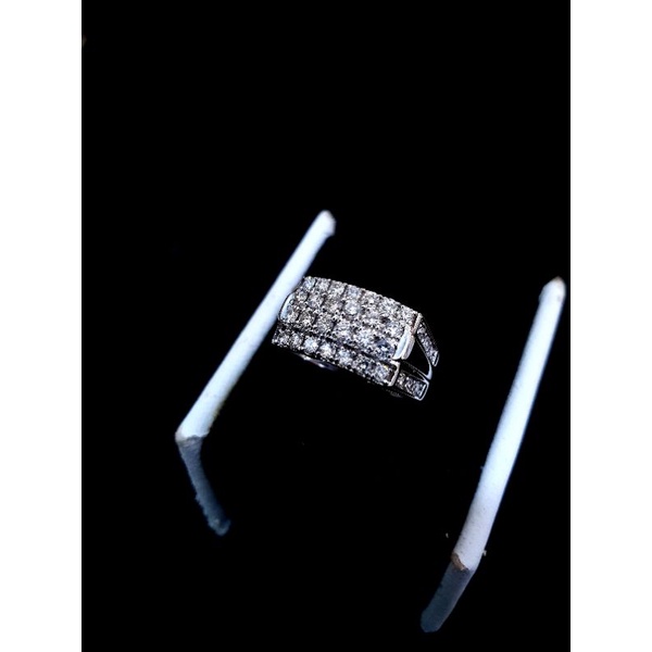 tangpres emas putih berlian asli emas 750