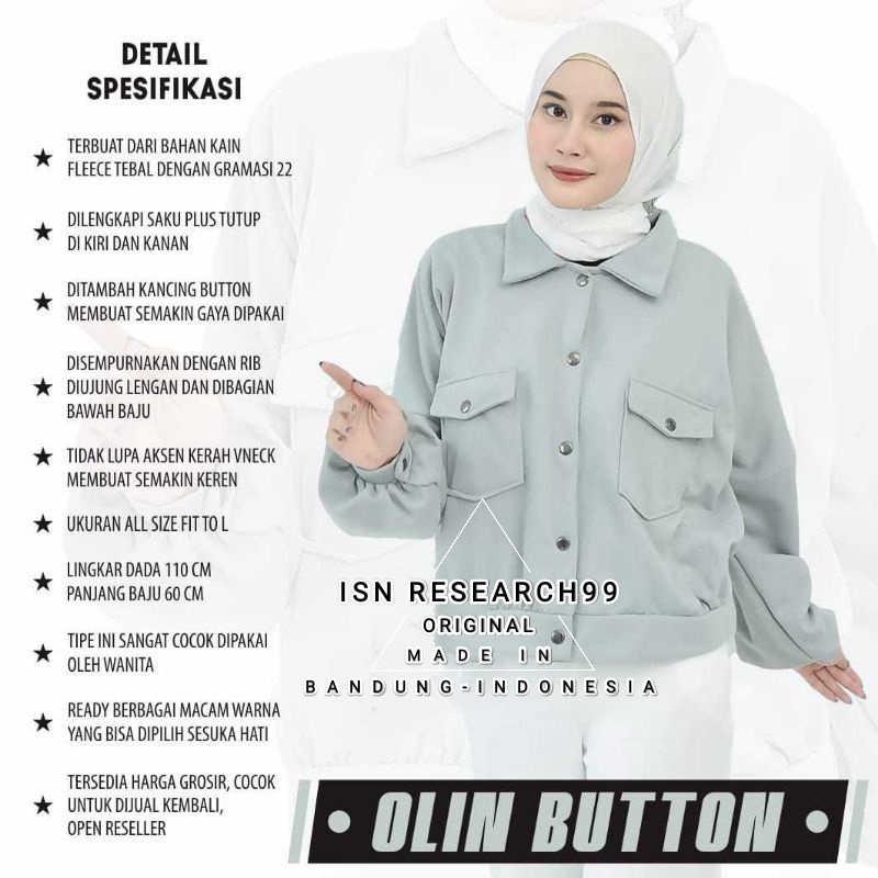 JAKET KOREA WANITA / JAKET OLIN BUTTON WANITA /JAKLET KOREA OLIN BUTTON