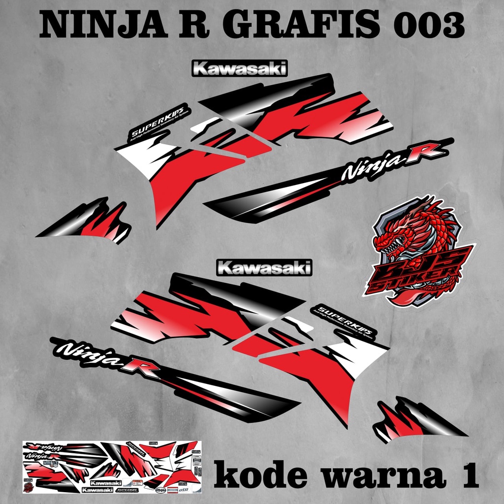 Striping ninja r - Stiker Decal stiker variasi ninja r variasi grafis 003 ke 2