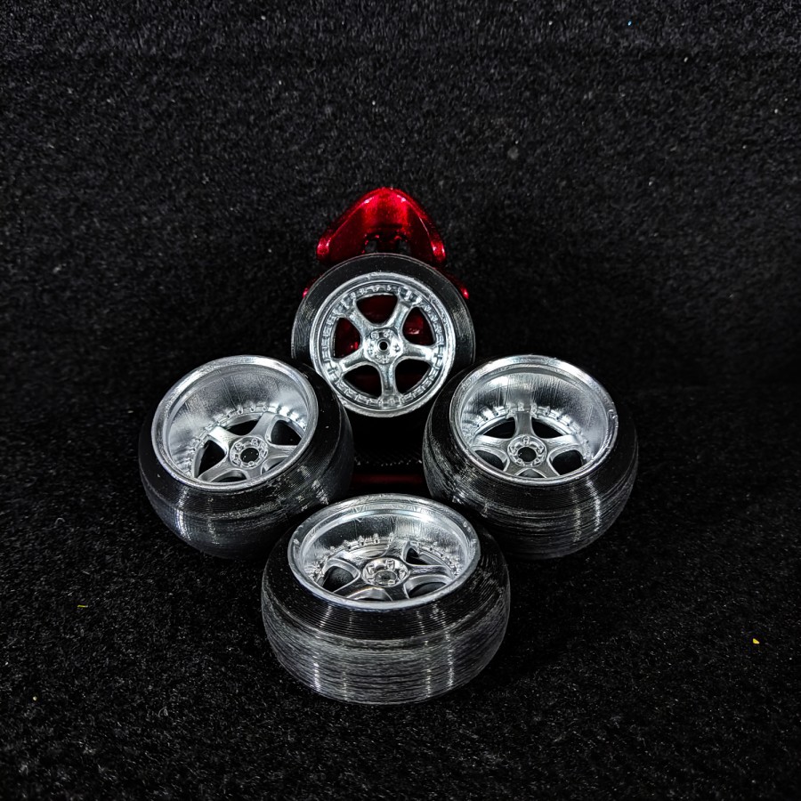 (1 SET/ 4 PCS) VELG WPL D12 UNTUK PANDEM BODYKIT VELG WPL D12 SUPER LEBAR PREMIUM - REPAINT