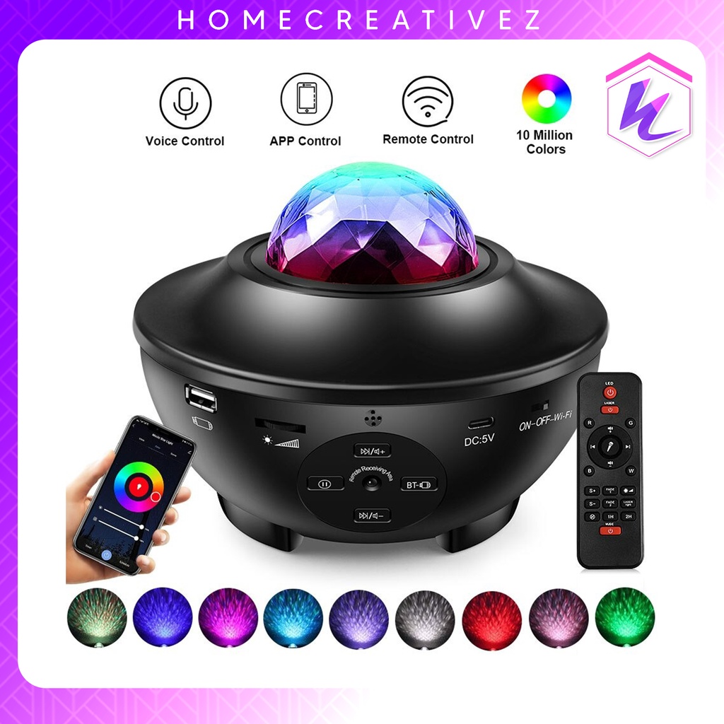 Homecreativez ORI TaffLED Speaker Bluetooth + Lampu Tidur Proyektor + Remote - Lampu Tidur Multifungsi BR770613