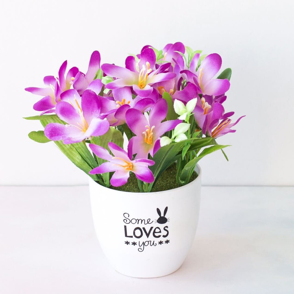 AM572 Bunga Plastik / Bunga Bakung / Bunga Artifisial-Ungu