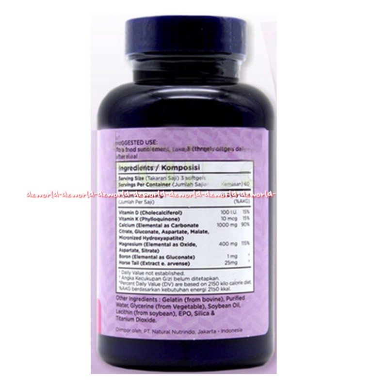 Wellness Os Cal 60Sofgel Vitamin D Vitamin K Obat Untuk Kalsium Tulang Welnes Well Ness