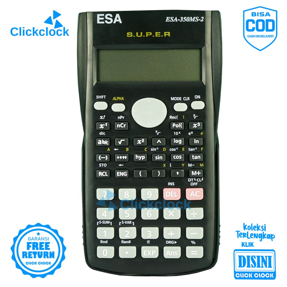 

[jkhu] Kalkulator Basic Function Peralatan Sekolah Minimalist Hitam Esa 350MS-2 Bagus Awet
