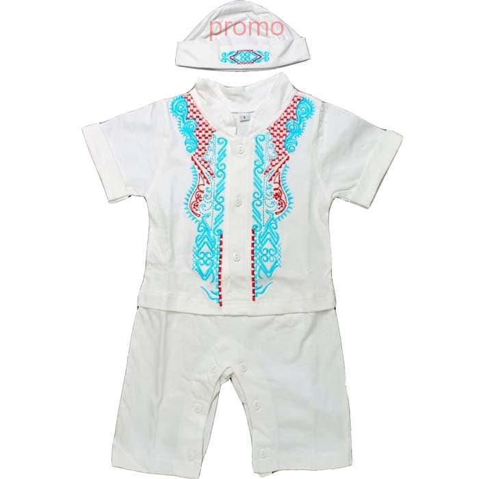 Baju Koko Bayi - Romper Koko Bayi (1-18 Bulan) - Size 2- Putih