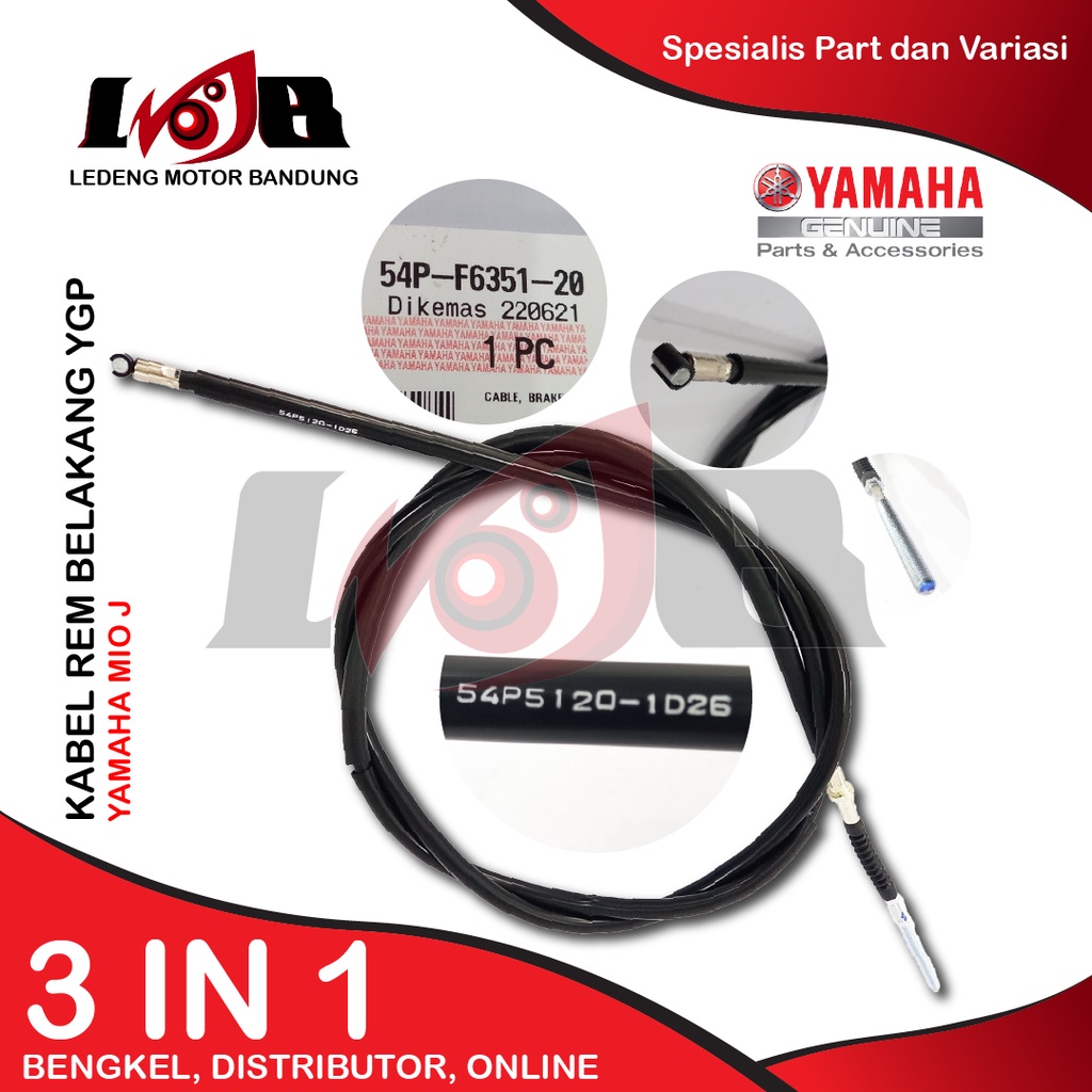 Original Kabel Rem Belakang Fino 110 Mio J Soul GT 115 Kawat Belakang Kode 54P Yamaha Genuine Parts