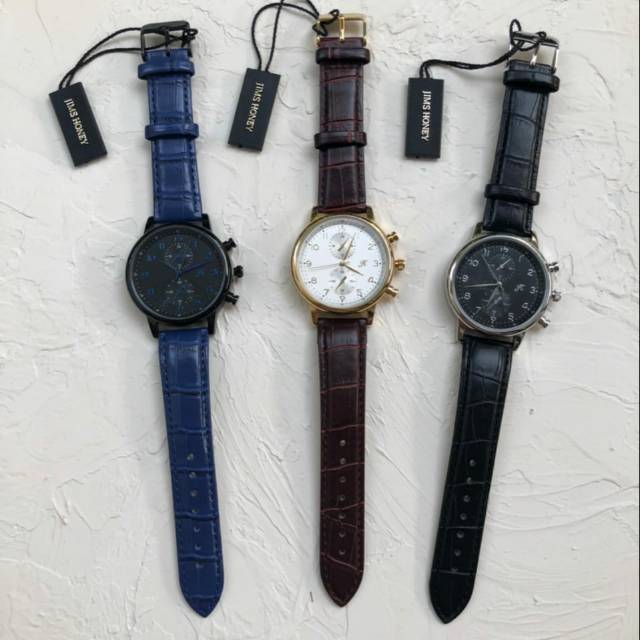 Jims Honey Timepiece 8137 / 2137 - Jam Tangan Kulit Cowok / Pria