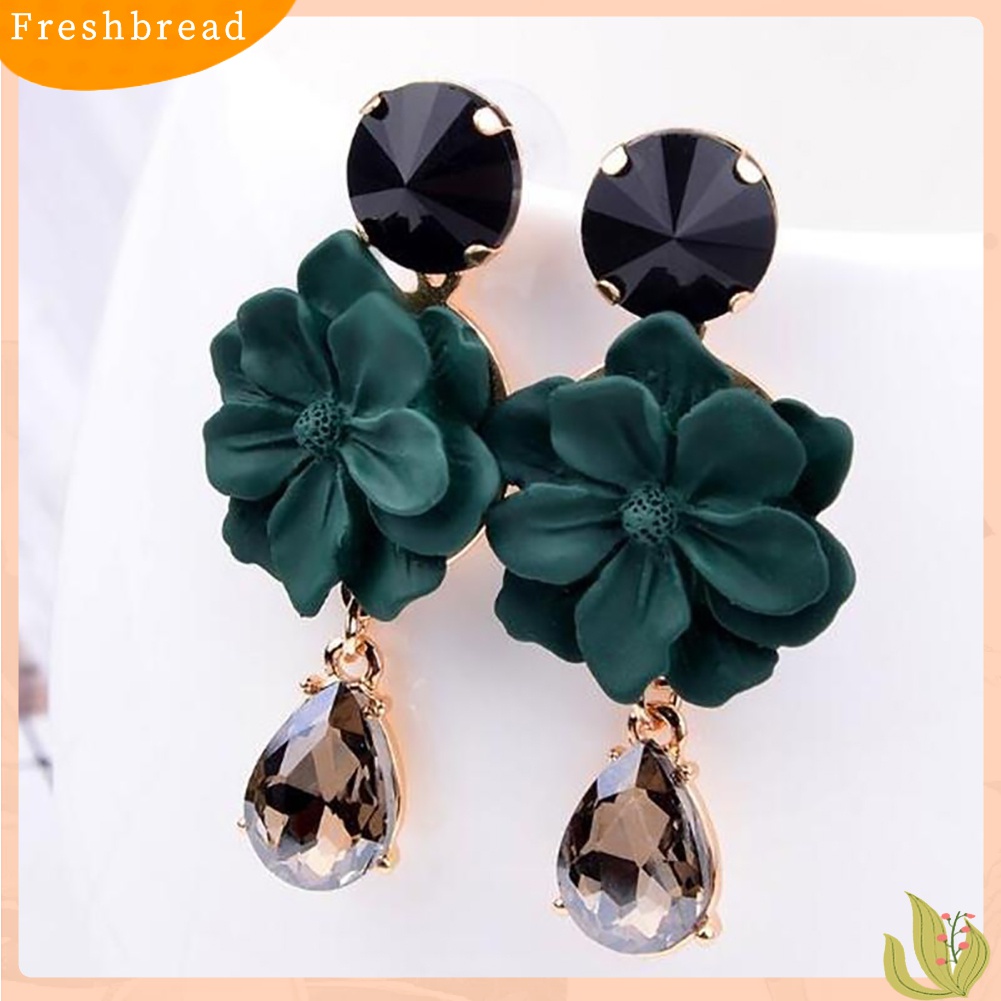 【Fresh】❀Vintage Women Long Flower Drop Pendant Eardrop Banquet Cocktail Party Earrings