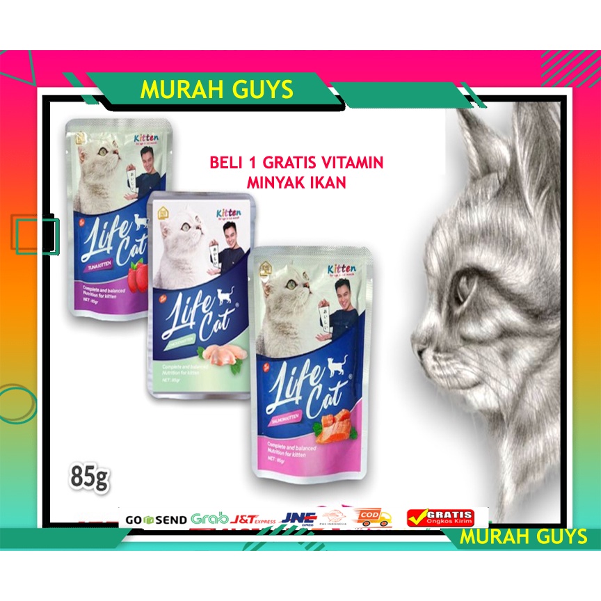 Life cat pouch / Lifecat makanan kucing basah Wet Food LIFE CAT ALL VARIANT
