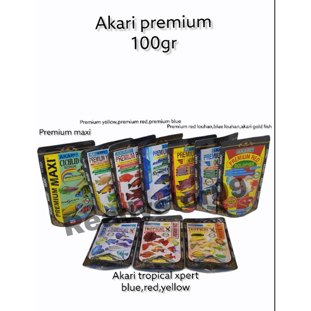 AKARI PREMIUM BLUE , RED , YELLOW , MAXI CICHLID LOUHAN , TRPOCIAL XPERT 100 GRAM TROPICAL FISH