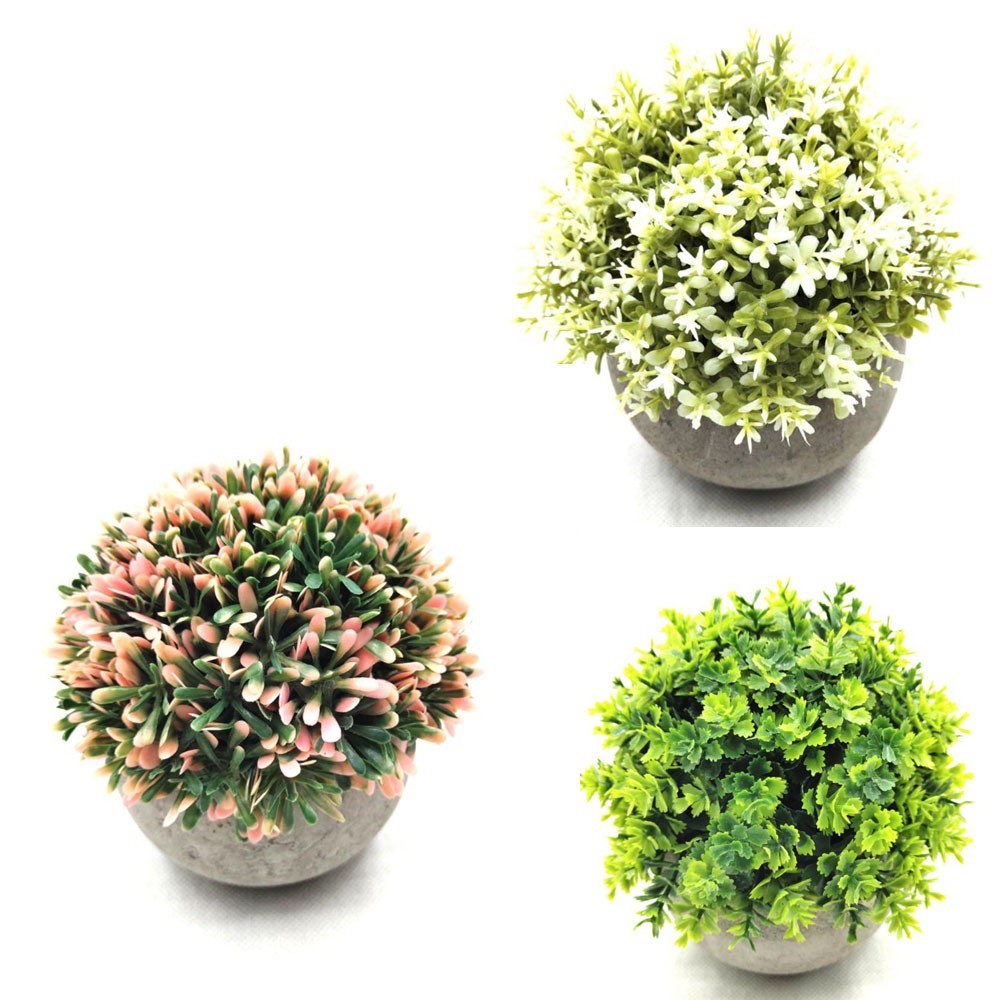 Bonsai bulat pajangan bunga artifisial l Beedekor