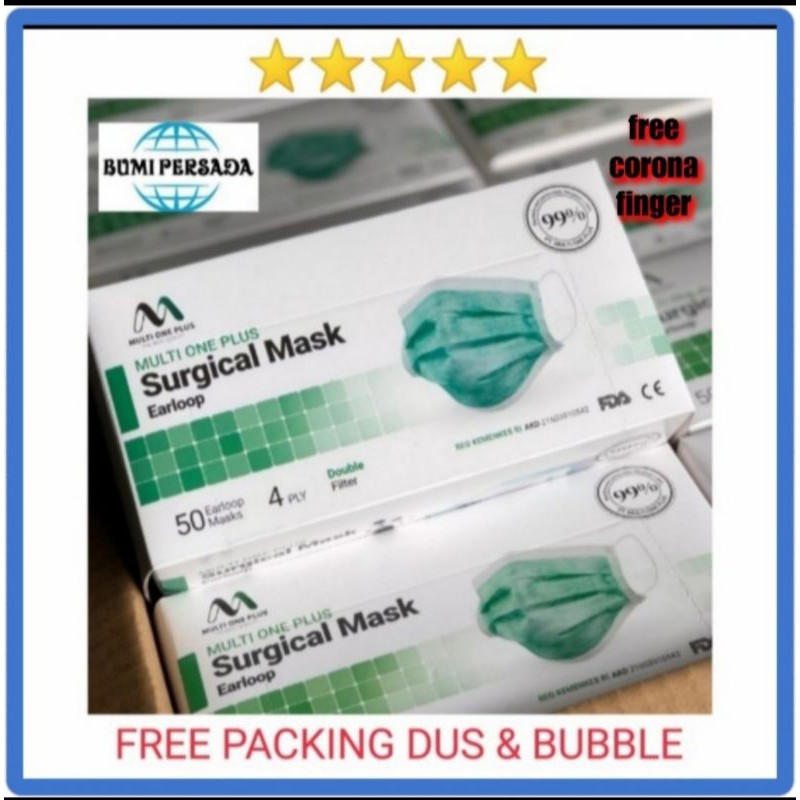 Masker Multi One Plus 4ply Earloop Medis surgical mask kemenkes isi 50pcs