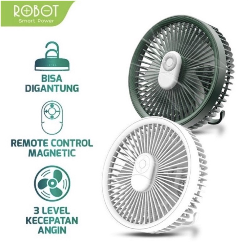 ROBOT Mini Desktop Fan RT-BF20 Kipas Meja Multifungsi Lampu Mini Portable Original Garansi 1 Tahun