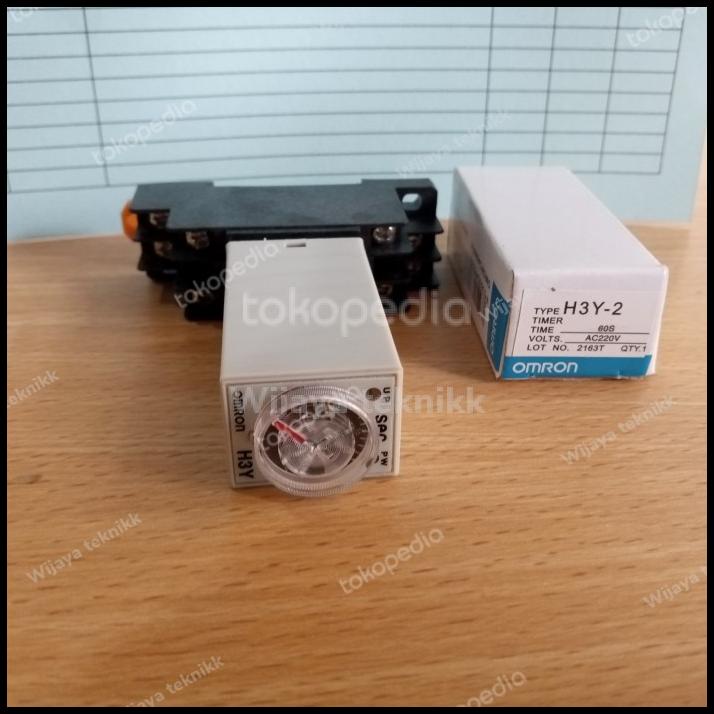 Timer Omron H3Y-2 Delay Time 60S Timer 60 Detik 220Vac Timer H3Y-2 Termurah